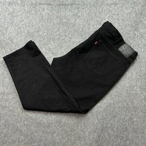 Levi's 502 Taper Fit Jeans Men's Size 46 X 30 Black Denim